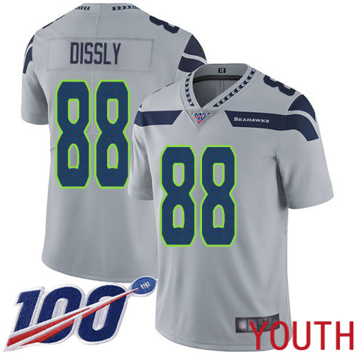 Seattle Seahawks Limited Grey Youth Will Dissly Alternate Jersey NFL Football #88 100th Season Vapor Untouchable->youth nfl jersey->Youth Jersey